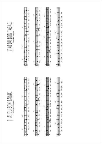 J'ai du bon tabac Partition gratuite